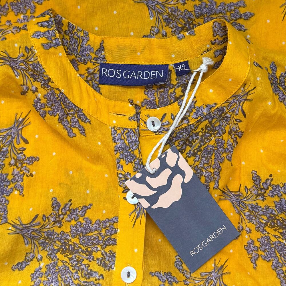 NWT Ro's Garden Dawson Floral Boho Spring Shirt Blouse Gold Yellow Provence XS - Picture 3 of 4